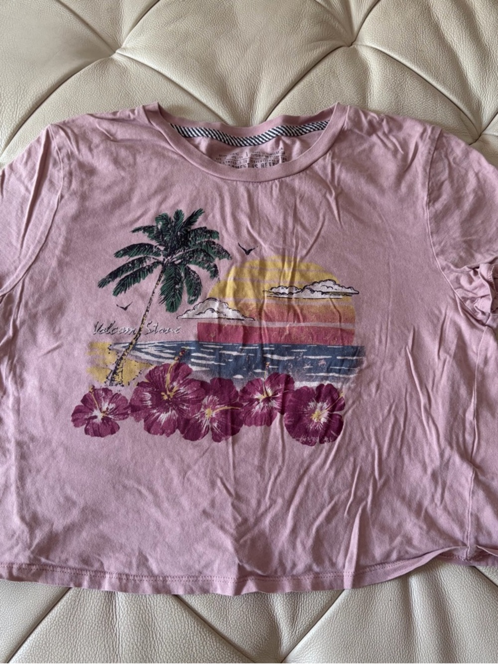 Volcom Pink Tropical Sunset Graphic Tee
